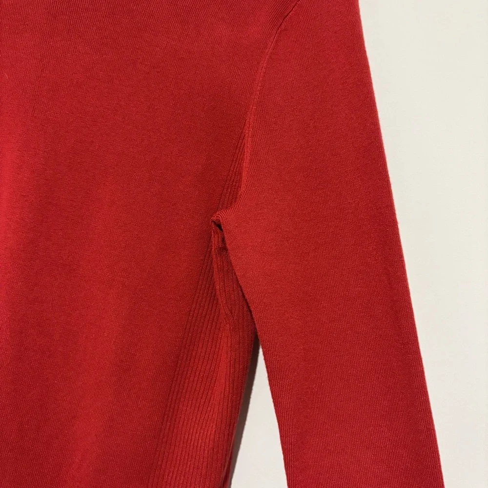 Chico’s ribbed trim turtleneck sweater‎ orange red size 2